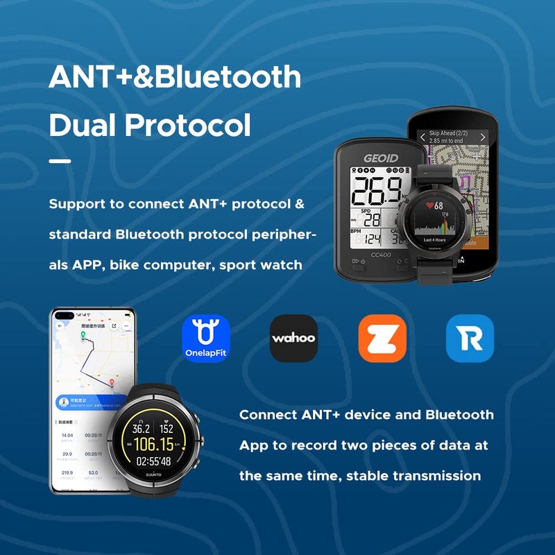 GEOID مستشعر السرعة/الإيقاع Geoid CS600 للدراجات الهوائية، مستشعر لاسلكي بتقنية ANT+/Bluetooth متوافق مع أجهزة كمبيوتر الدراجات، والساعات الرياضية، وتطبيقات iOS/Android - Image 4